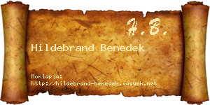 Hildebrand Benedek névjegykártya